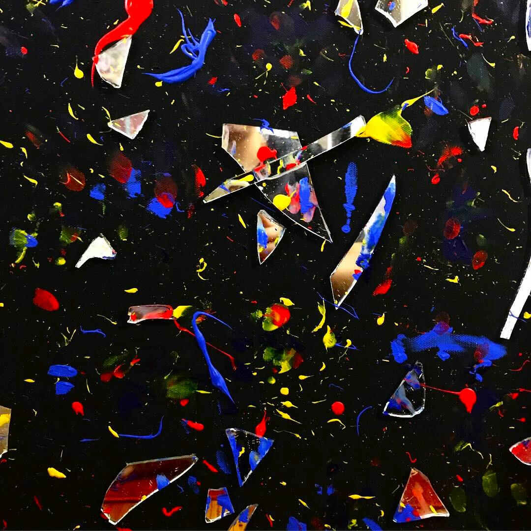 Mixed media on canvas. Boston, Massachusetts. Ca. 2018.