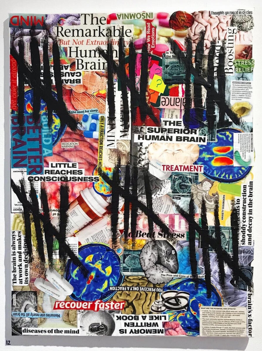 Mixed media on canvas. Boston, Massachusetts. Ca. 2018