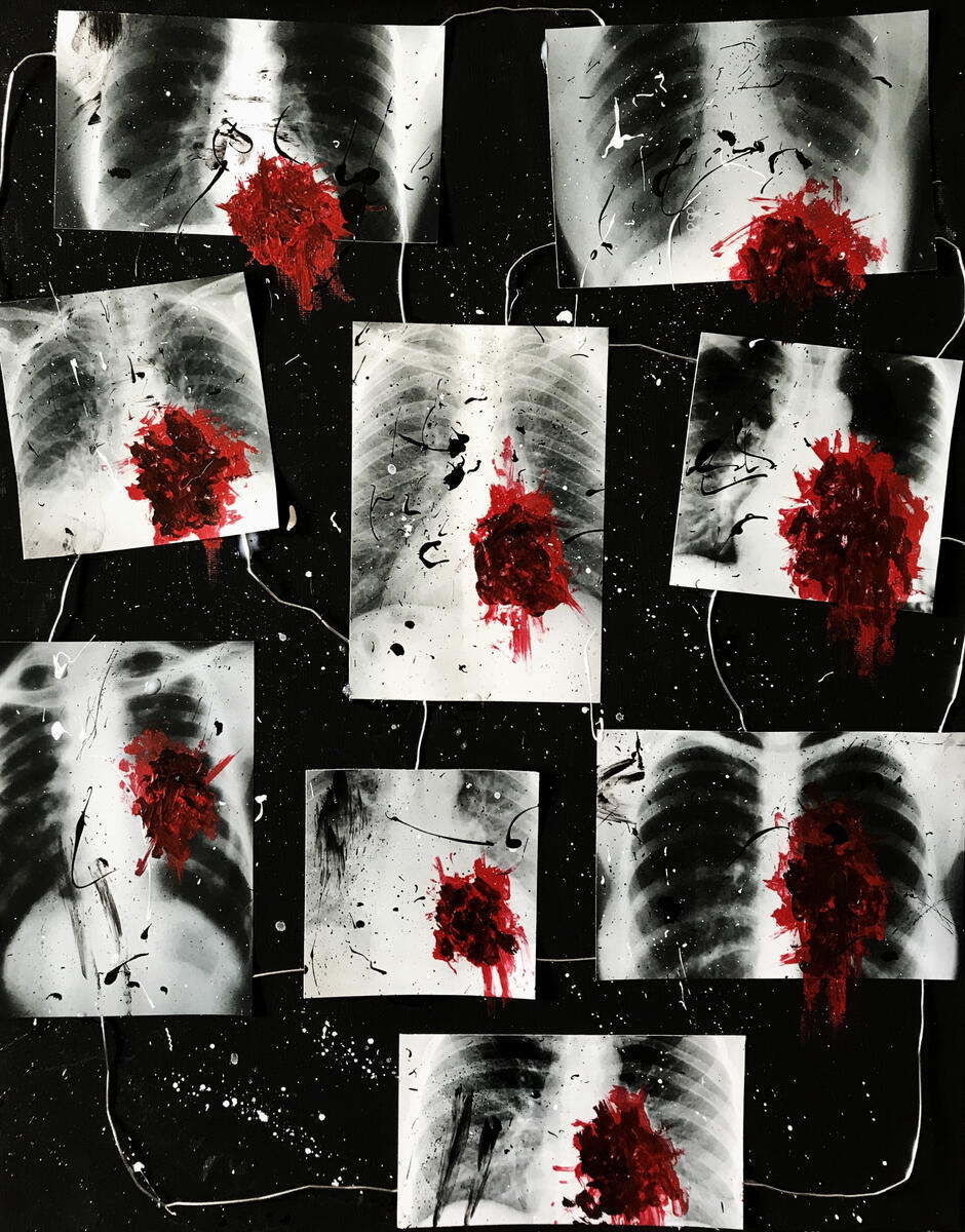 Mixed media on canvas. Boston, Massachusetts. Ca. 2018.