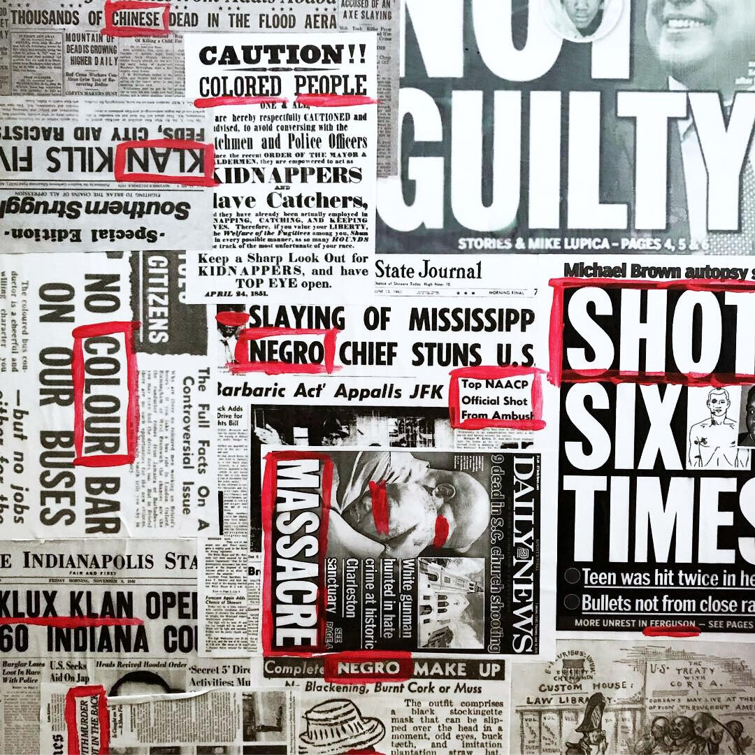 Mixed media on canvas. Boston, Massachusetts. Ca. 2018.