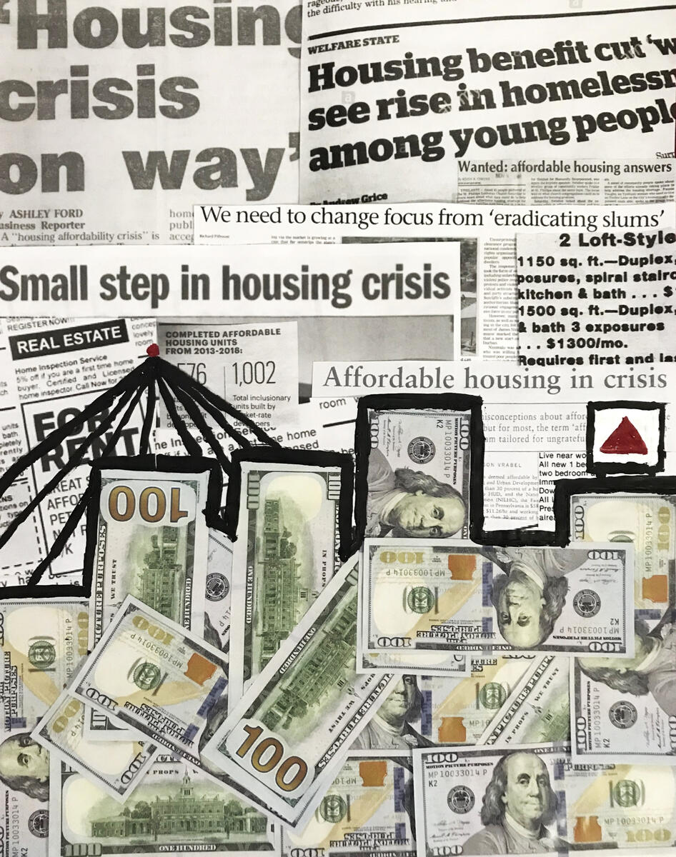 Mixed media on canvas. Boston, Massachusetts. Ca. 2018.